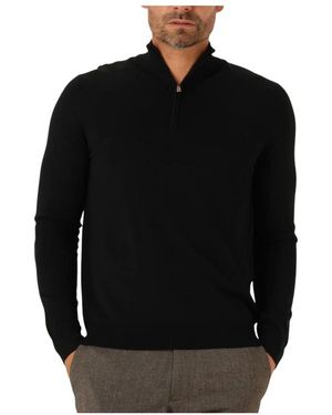 Profuomo Pullover Half Zip Merino - Schwarz