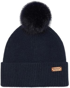 Barbour Dover Mütze & Hailes Schal Geschenkset - Blau