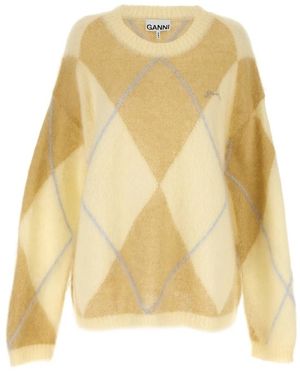 Ganni Round-Neck Knitwear - Yellow