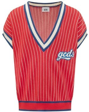 Gcds V-Neck Knitwear - Red
