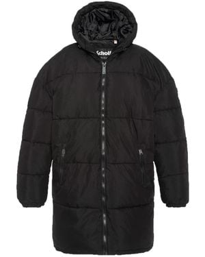 Schott Nyc Langer Puffer Mit Kapuze - Schwarz