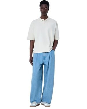 Levi's Tops ,Wit ,Katoen Relaxed Poloshirt - Blauw