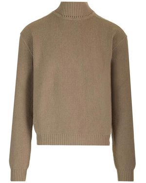 Rick Owens Turtleneck Trui - Naturel