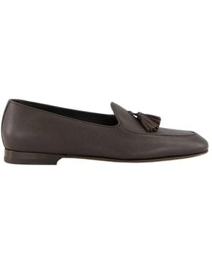 Manolo Blahnik Lennox Leder-Quasten-Loafer - Schwarz