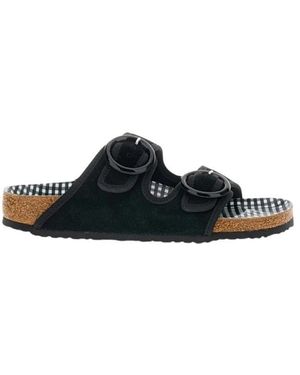Birkenstock Ballet-Inspired Arizona Sandal With Gingham Cork Footbed - Black