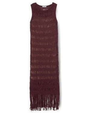 mötivi Macramé-Strickkleid Mit Fransen - Lila