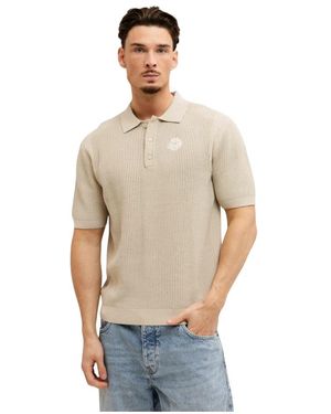 Pure Path Openwork Strickpolo - Natur