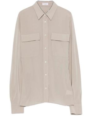 Brunello Cucinelli Crêpe De Chine Blouse - Naturel