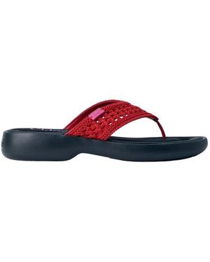 Chloé Schoenen ,Rood ,Leer Geweven Strap Poolette Sandalen