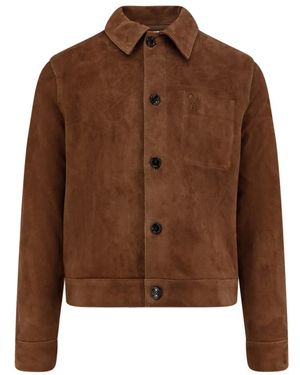 Ami Paris Leather Jackets - Marrone
