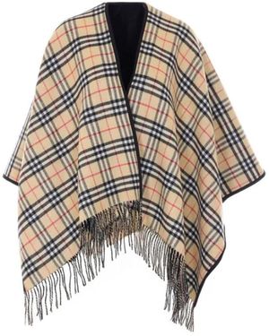 Burberry Reversible Check Wool Cape - Meerkleurig