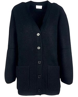 P.A.R.O.S.H. Rippstrick-Strickjacke Mit Aufgesetzten Taschen - Blau