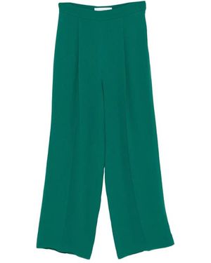 DE SANTIS Broeken ,Groen ,Wide Leg Geplooide Broek