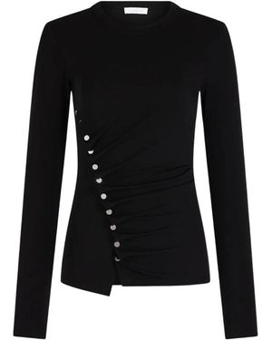 Rabanne Tops ,Zwart ,Gekreukt Top