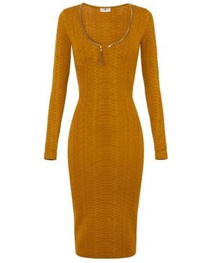 Elisabetta Franchi Knitted Dresses - Brown