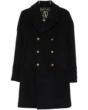Sealup Double-Breasted Coats - Black