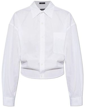 R13 Overhemden ,Wit ,Katoen Cropped Shirt
