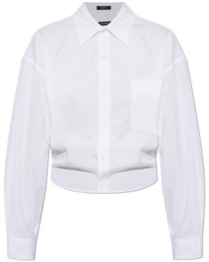 R13 Overhemden ,Wit ,Katoen Cropped Shirt