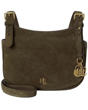 Ralph Lauren Tassen ,Groen ,Leer Marcy Medium Crossbody