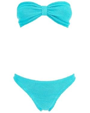 Hunza G Criss-Cross Bandeau Bikini Set - Blauw