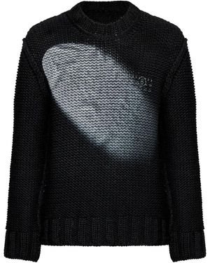 MM6 by Maison Margiela Round-Neck Knitwear - Black