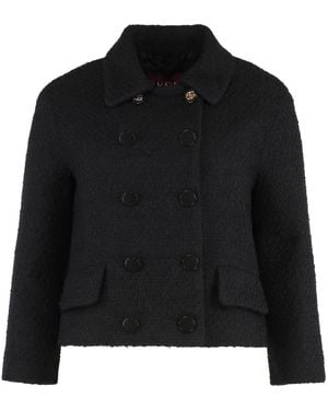 Gucci Wollmischung Blazer Mit Taschen - Schwarz