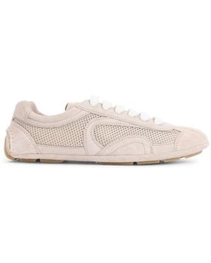 Prada Schoenen ,Suède Montecarlo Re-Edition 2005 Sneakers Van Suède En Mesh - Roze