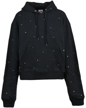Sky High Farm Hoodies & Sweatvesten ,Zwart ,Katoen Korte Hoodie