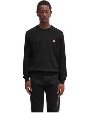 Maison Kitsuné Round-Neck Knitwear - Nero