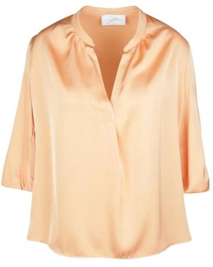 Soallure Serafino Satijnen Blouse - Naturel