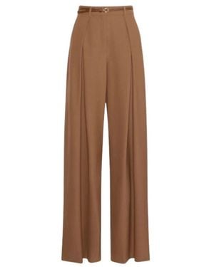 Max Mara Broeken ,Bruin ,Wol Cocco Wijde Broek
