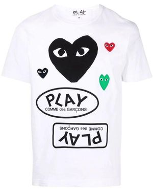 COMME DES GARÇONS PLAY Herz logo print t-shirts und polos - Weiß
