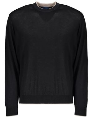 Paul & Shark Schwarzer Pullover Mit Rundhalsausschnitt Und Langen Ärmeln, Klassisch Elegant