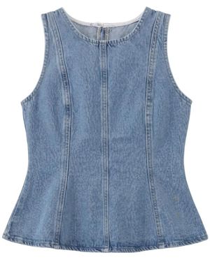 EDITED Tops ,Blauw ,Leer Brenda Top