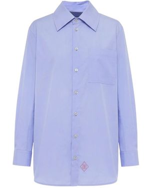 The Seafarer Tara Oversized Gestreiftes Baumwollhemd - Blau