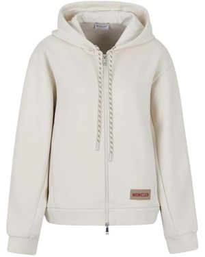 Moncler Hoodies & Sweatvesten ,Wit ,Zip-Throughs - Grijs