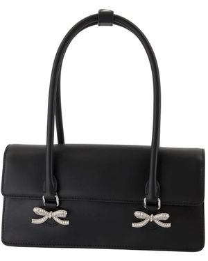 Self-Portrait Schwarze Leder-Schultertasche