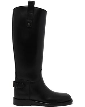 Burberry Lederreitstiefel - Schwarz