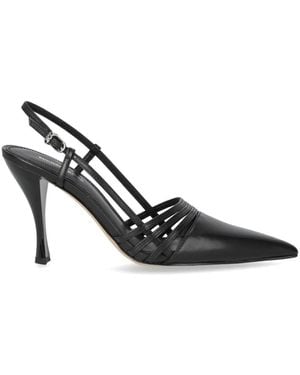 Michael Kors Zwarte Leren Cut-Out Slingback Pumps