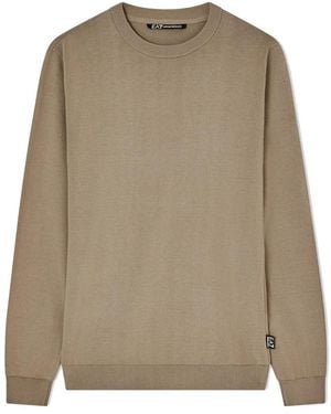 EA7 Hoodies & Sweatvesten ,Katoen Pullover Met Ronde Hals - Naturel