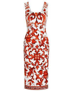Dolce & Gabbana Kleedjes ,Veelkleurig ,Midi Kleedjes - Rood