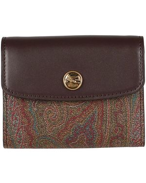 Etro Accessoires ,Veelkleurig ,Arnica Trifold Portemonnee - Bruin