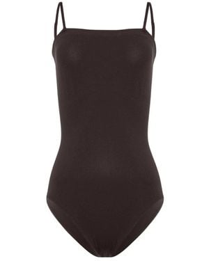 Wolford Tops ,Bruin ,Katoen Onzichtbare Shaping Bandeau Bodysuit