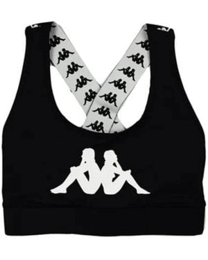 Kappa Tops ,Zwart ,Nylon Zwart Wit Antiek Top Regular Fit