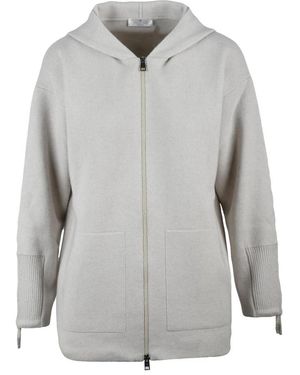 Panicale Truien & Vesten ,Wol Cardigan Con Zip - Grijs