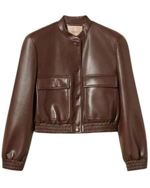 Twinset Leather Jassen - Bruin