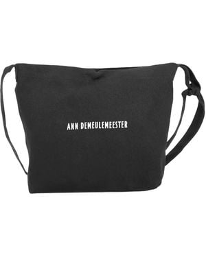 Ann Demeulemeester Tassen ,Zwart ,Katoen Ad Schoudertas