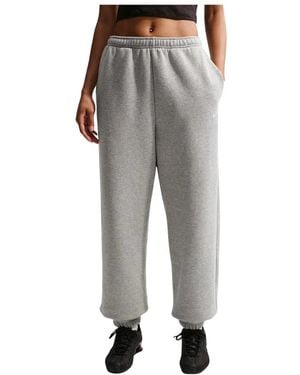 Nike Studio Fleece Medium-Weight High-Rise Cuffed Broeken - Grijs