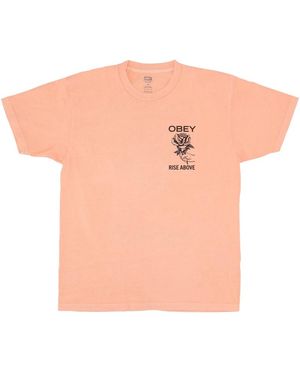 Obey Rise Above Rose Classic Pigment Tee - Oranje