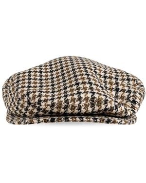 Dolce & Gabbana Woll-Karo-Schiebermütze - Schwarz